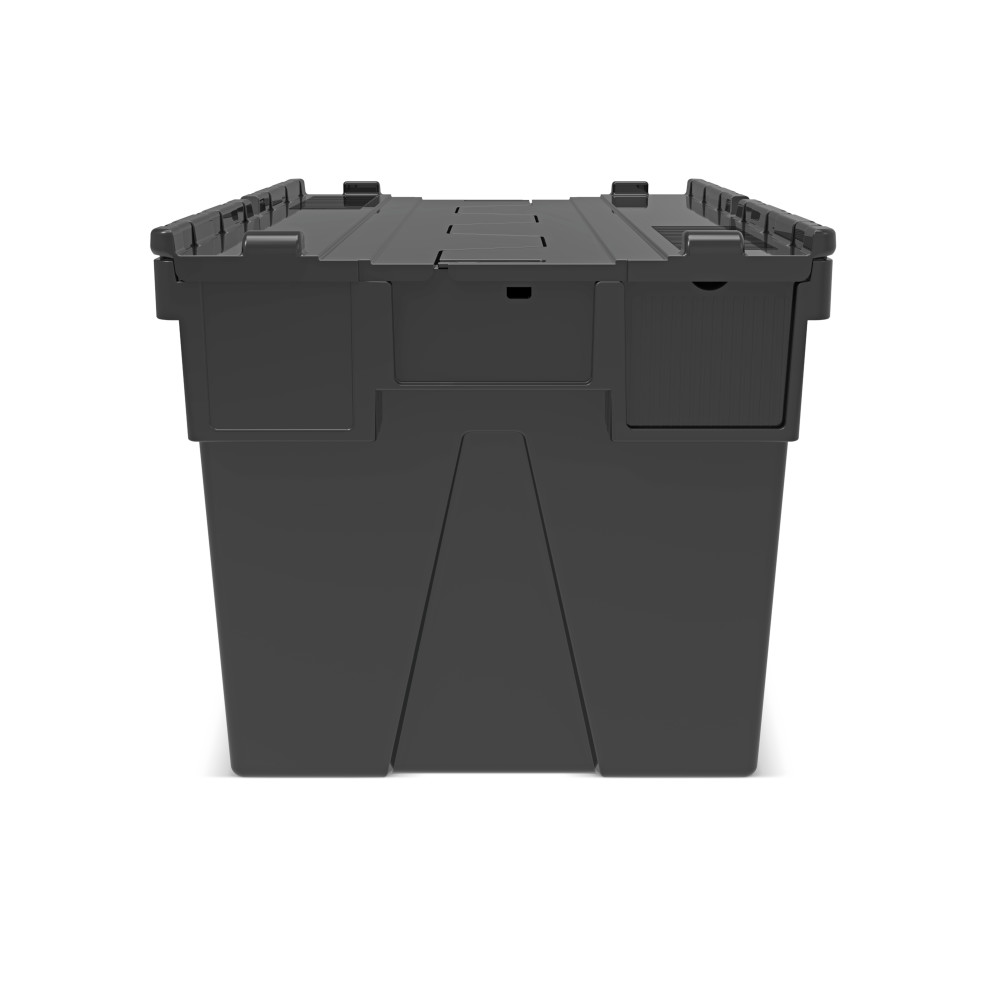 Immagine del prodotto n. 5: Contenitore impilabile multiplo in rigranulato di PP con coperchio ribaltabile, nero, 65 litri, 1 pz/UV