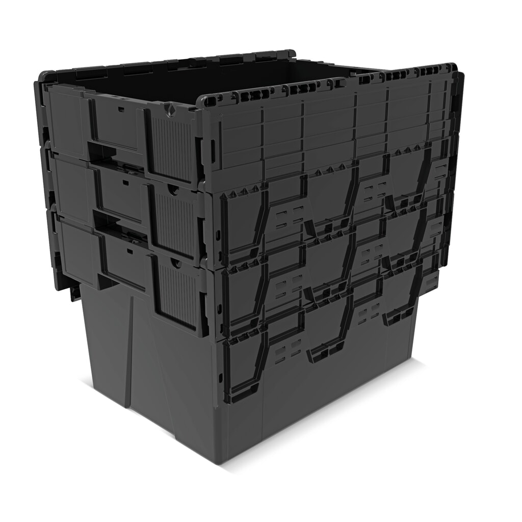 Alpha Eurobox in PP rigranulato con tappo incernierato, nero, 65 litri, HxBxT 365 x 600 x 400 mm Immagine del prodotto n. 8: Alpha Eurobox in PP rigranulato con tappo incernierato, nero, 65 litri, HxBxT 365 x 600 x 400 mm