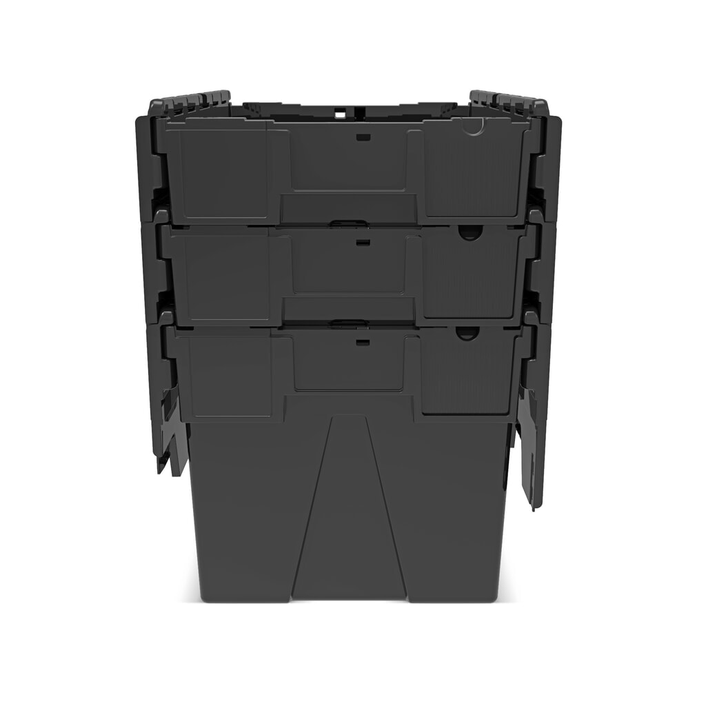 Immagine del prodotto n. 9: Alpha Eurobox in PP rigranulato con tappo incernierato, nero, 65 litri, HxBxT 365 x 600 x 400 mm