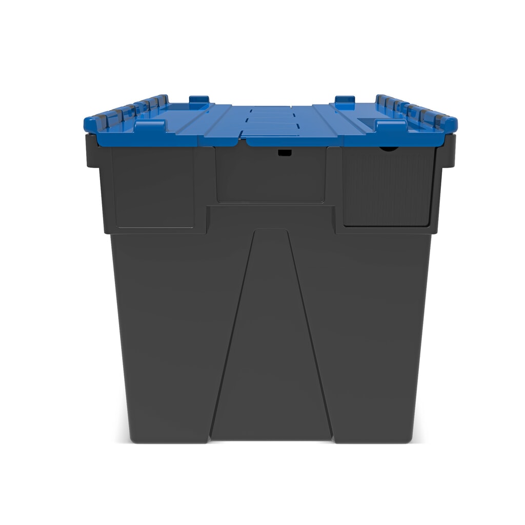 Immagine del prodotto n. 5: Alpha Eurobox in PP rigranulato con tappo incernierato, nero/blu, 77 litri, HxBxT 400 x 600 x 400 mm