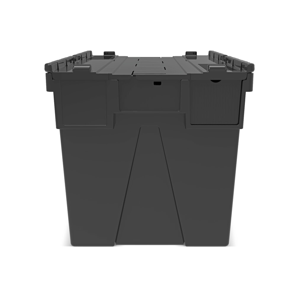 Immagine del prodotto n. 5: Alpha Eurobox in PP rigranulato con tappo incernierato, nero, 77 litri, HxBxT 400 x 600 x 400 mm