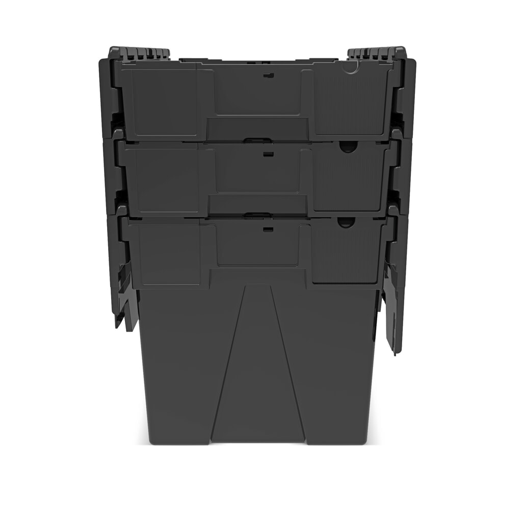 Immagine del prodotto n. 9: Alpha Eurobox in PP rigranulato con tappo incernierato, nero, 77 litri, HxBxT 400 x 600 x 400 mm