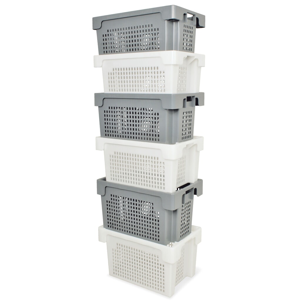 Eurobox, pareti e pavimento forati, 70 litri, grigio Immagine del prodotto n. 3: Eurobox, pareti e pavimento forati, 70 litri, grigio