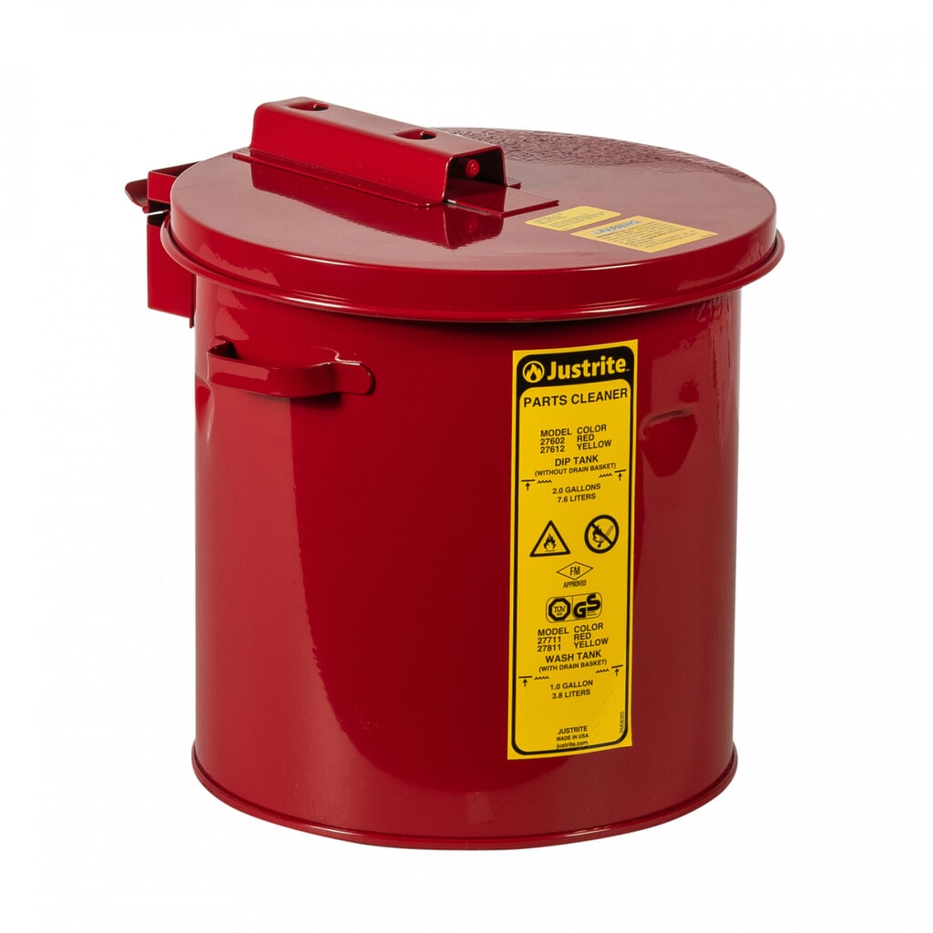 Contenitore per lavaggio e immersione Justrite, rosso, 8 litri Immagine del prodotto: Contenitore per lavaggio e immersione Justrite, rosso, 8 litri