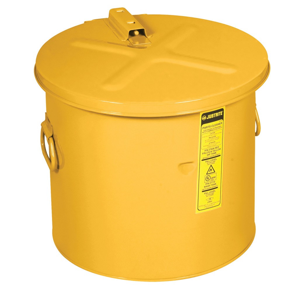 Immagine del prodotto: Justrite Contenitore per lavaggio e immersione, giallo, 30 litri