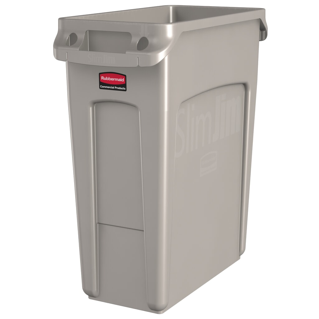 Contenitore per materiali riciclabili Rubbermaid® Slim Jim, con feritoie, beige, 60 litri Immagine del prodotto: Contenitore per materiali riciclabili Rubbermaid® Slim Jim, con feritoie, beige, 60 litri