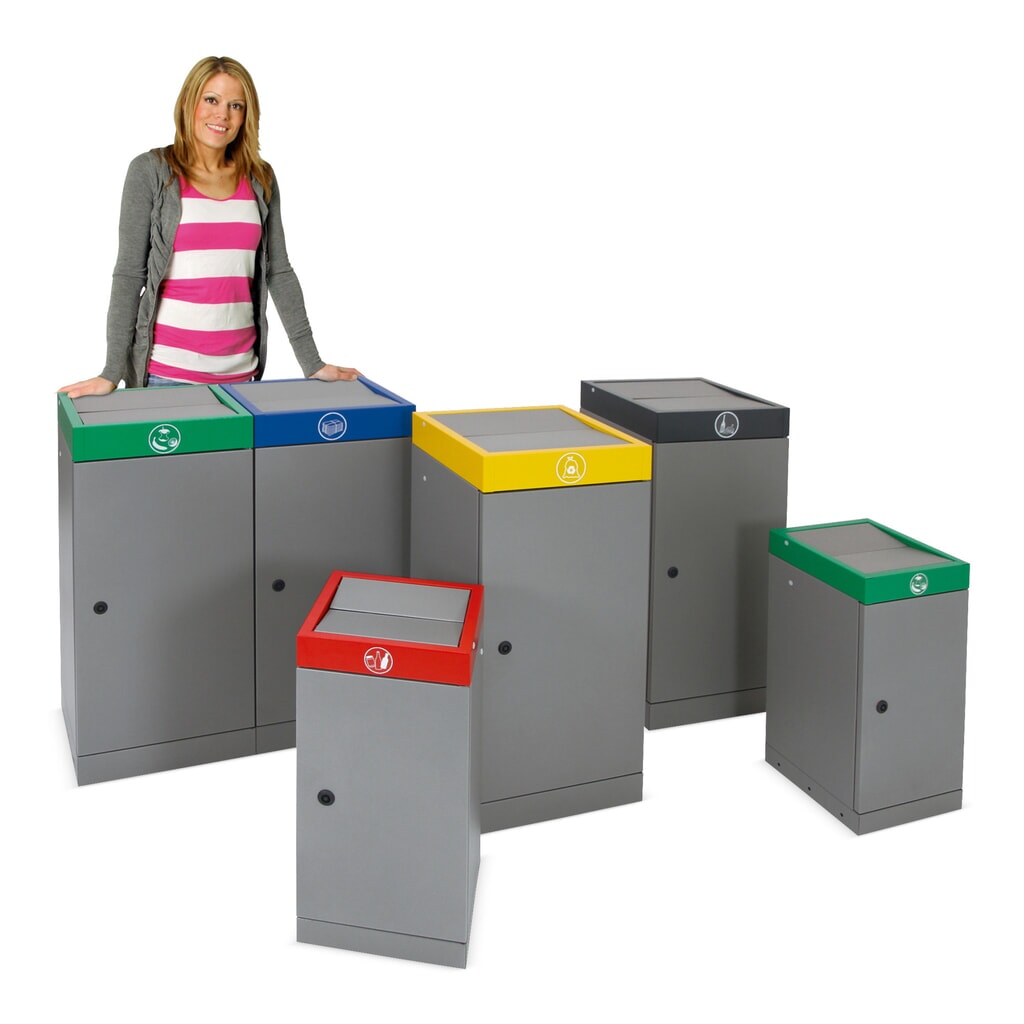 Immagine del prodotto: Contenitore per rifiuti riciclabili stumpf®, 1x 30 litri, coperchio verde