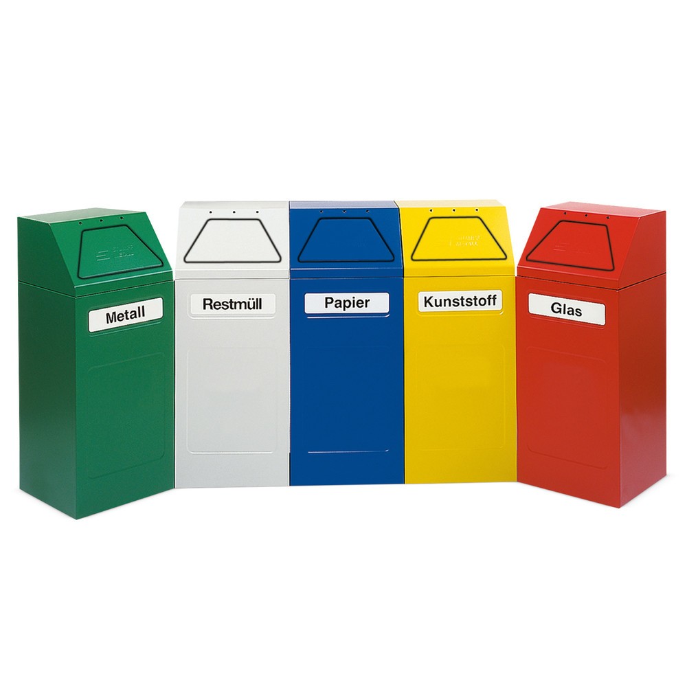 Immagine del prodotto n. 1: Contenitore per materiali riciclabili stumpf®, 65 litri, auto-richiudibile, autoestinguente, verde