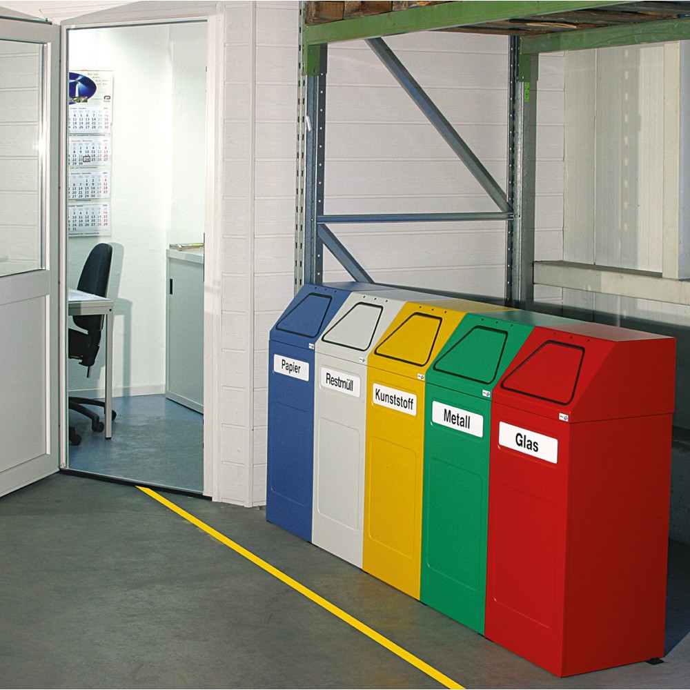 Immagine del prodotto n. 2: Contenitore per materiali riciclabili stumpf®, 65 litri, auto-richiudibile, autoestinguente, verde