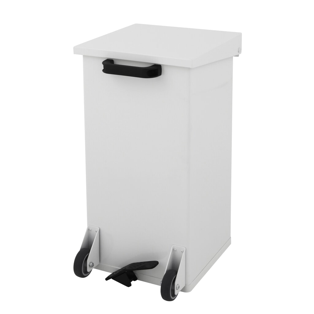Contenitore per rifiuti a pedale CARRO Kick, mobile, 55 litri, bianco Immagine del prodotto: Contenitore per rifiuti a pedale CARRO Kick, mobile, 55 litri, bianco
