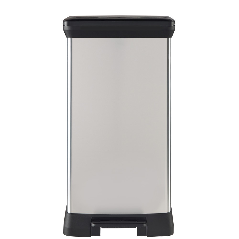Immagine del prodotto n. 5: Contenitore per rifiuti a pedale DECOBIN Duo, rettangolare, 2x23 litri, argento/nero