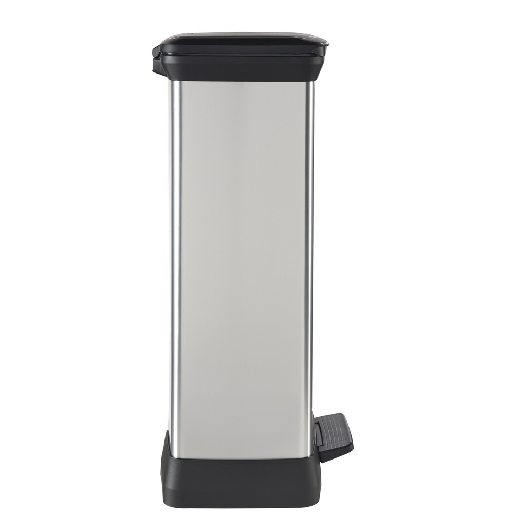 Immagine del prodotto n. 6: Contenitore per rifiuti a pedale DECOBIN Duo, rettangolare, 2x23 litri, argento/nero