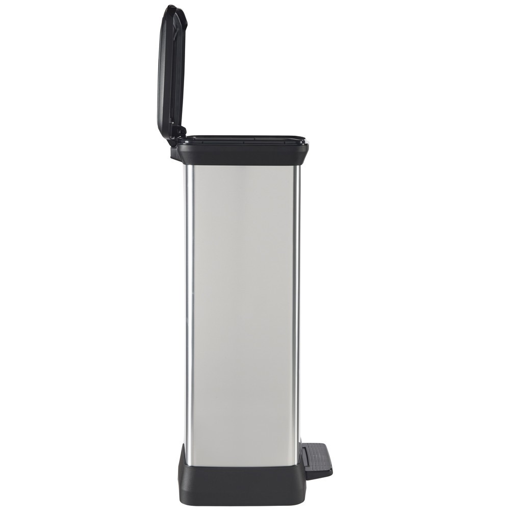 Immagine del prodotto n. 7: Contenitore per rifiuti a pedale DECOBIN Duo, rettangolare, 2x23 litri, argento/nero