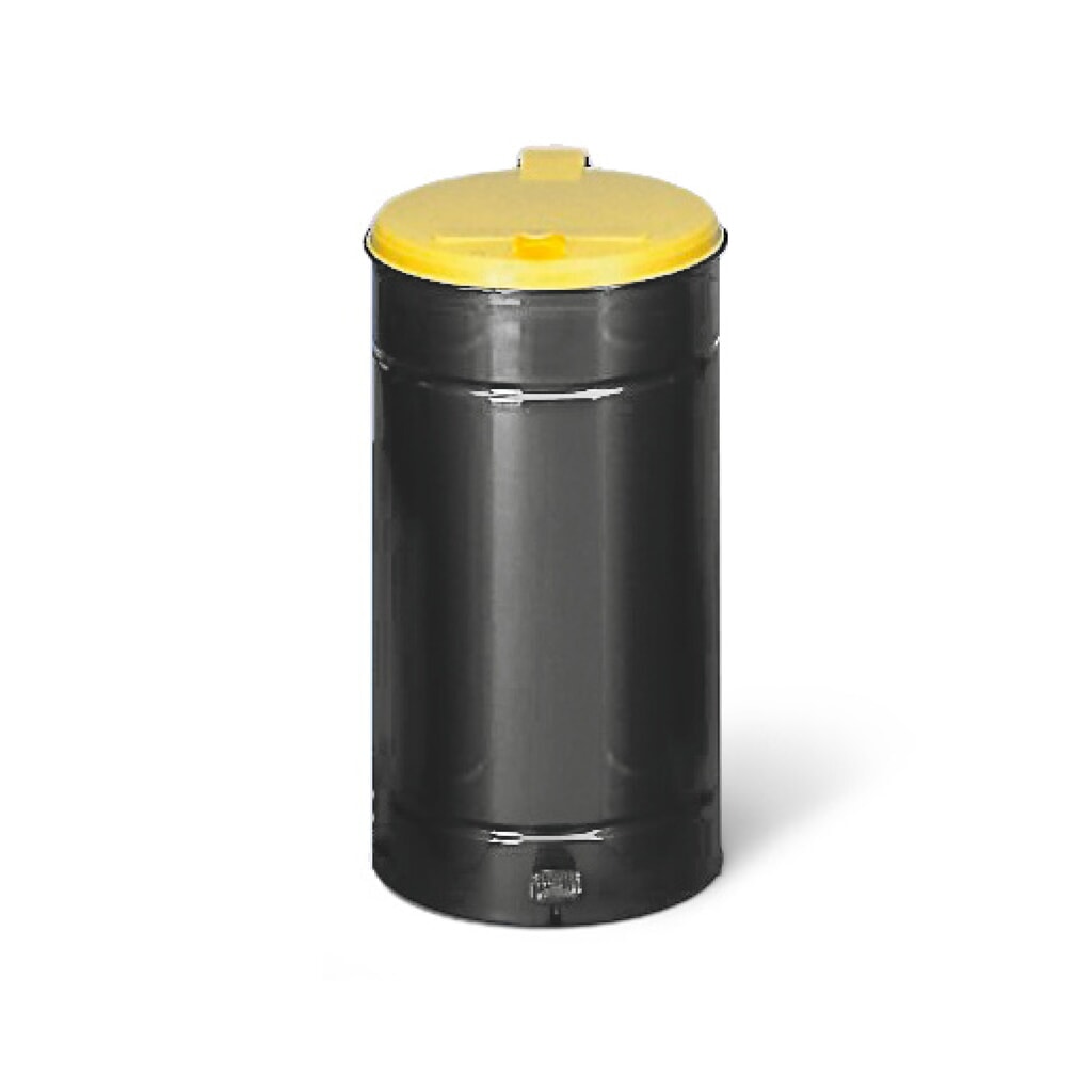 Contenitore per rifiuti a pedale Euro, 60 litri, corpo antracite, coperchio giallo Immagine del prodotto: Contenitore per rifiuti a pedale Euro, 60 litri, corpo antracite, coperchio giallo