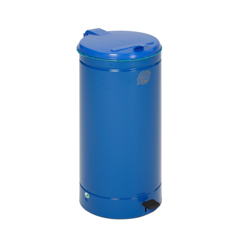 Immagine del prodotto n. 2: Contenitore per rifiuti a pedale Euro, 60 litri, corpo blu, coperchio blu