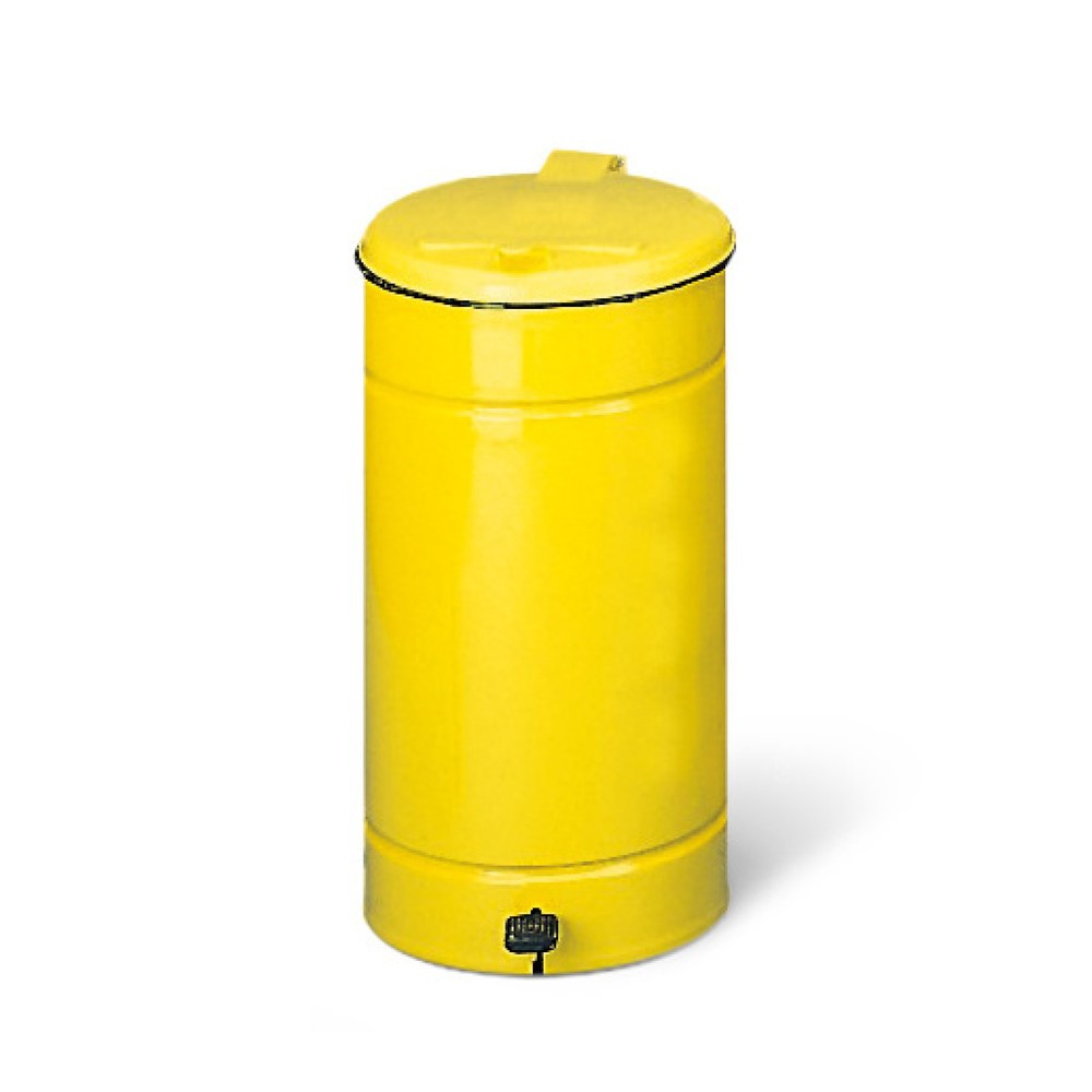 Immagine del prodotto n. 1: Contenitore per rifiuti a pedale Euro, 60 litri, corpo giallo, coperchio giallo