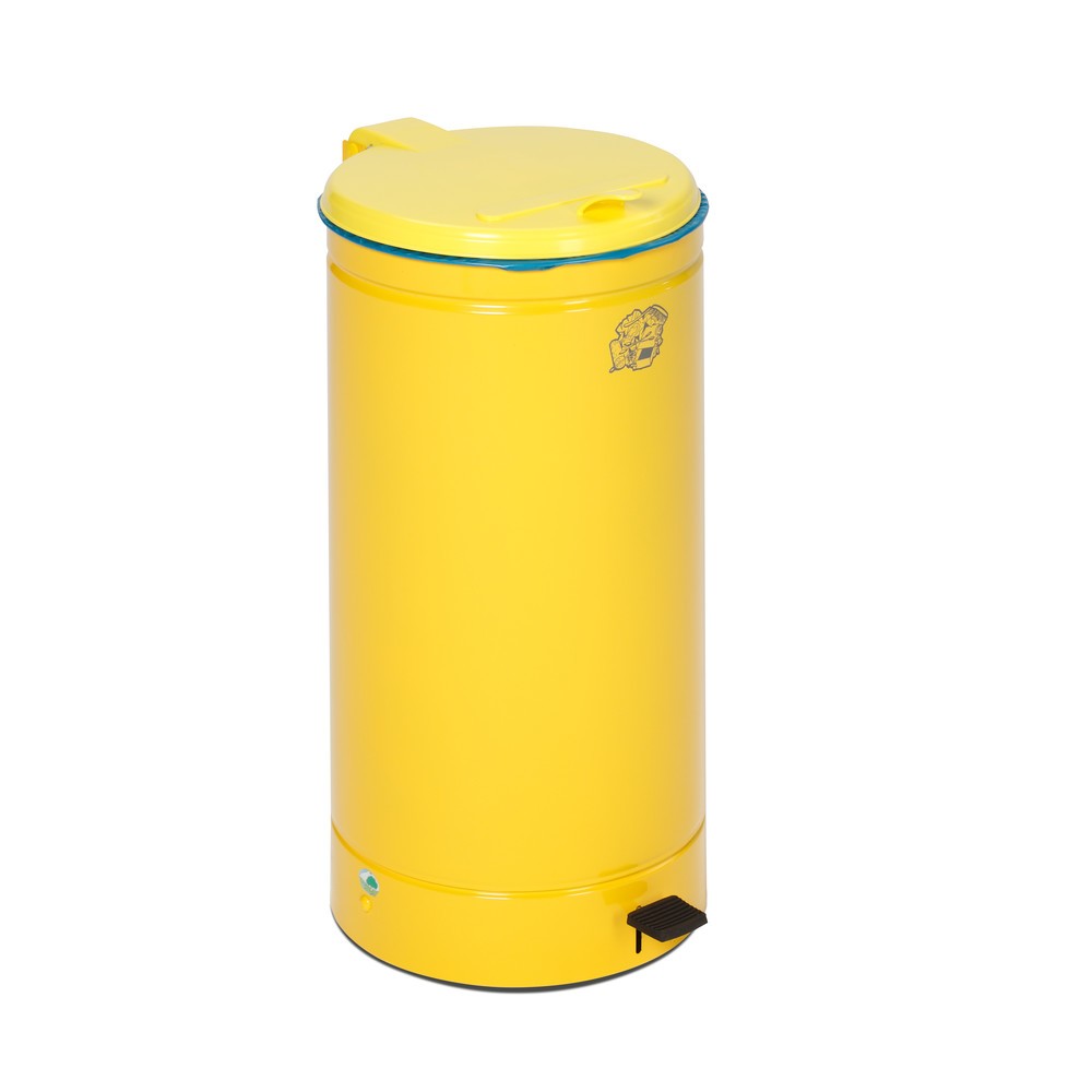 Immagine del prodotto n. 2: Contenitore per rifiuti a pedale Euro, 60 litri, corpo giallo, coperchio giallo
