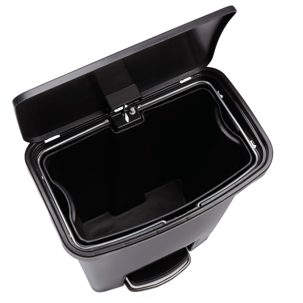 Immagine del prodotto n. 2: Rubbermaid Slim Jim® Pattumiera a pedale con pedale laterale largo, in plastica, 15 litri, beige