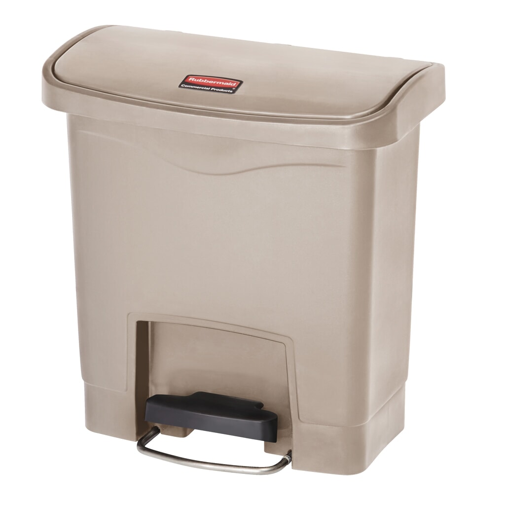 Rubbermaid Slim Jim® Pattumiera a pedale con pedale laterale largo, in plastica, 15 litri, beige Immagine del prodotto: Rubbermaid Slim Jim® Pattumiera a pedale con pedale laterale largo, in plastica, 15 litri, beige