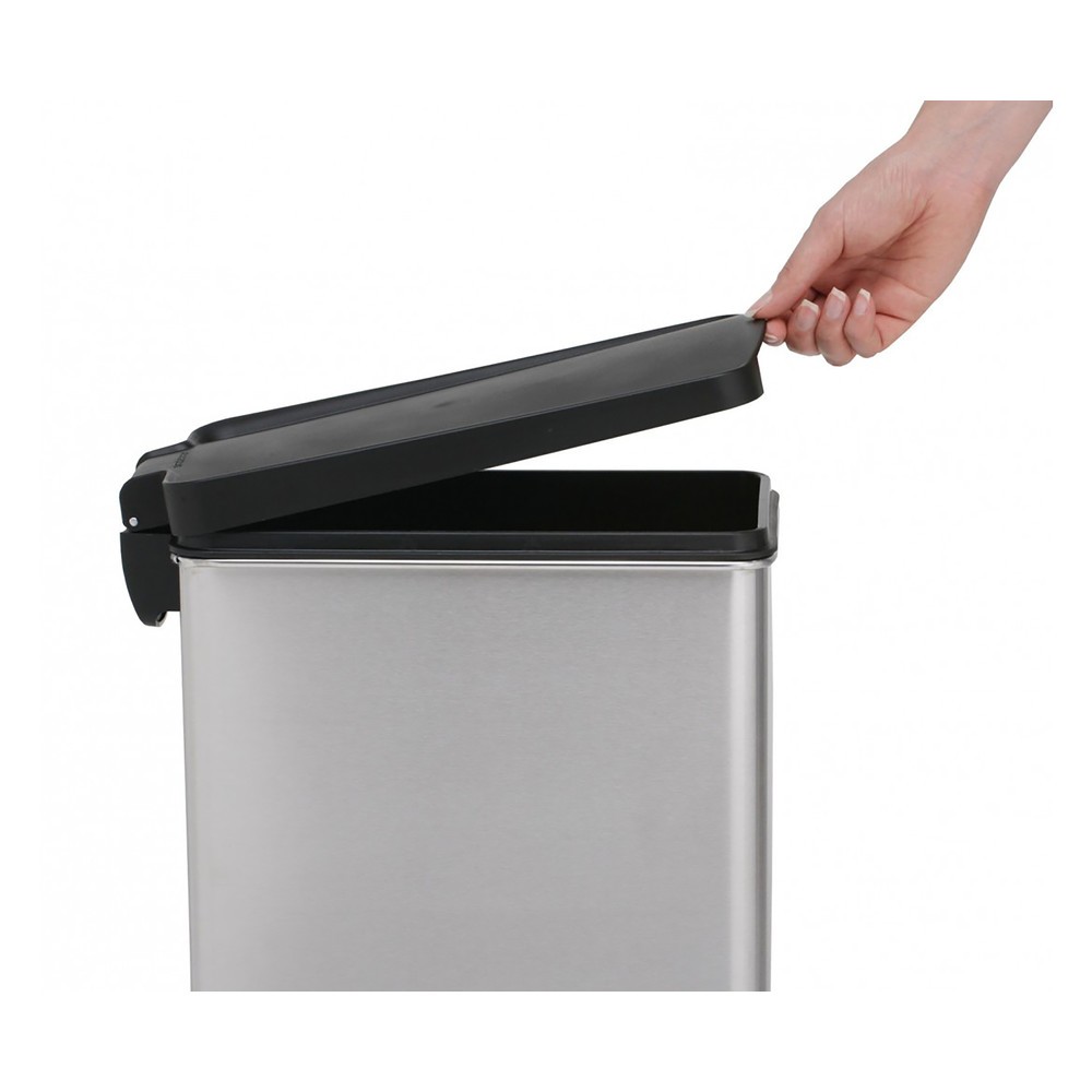 Immagine del prodotto n. 2: Contenitore per rifiuti a pedale SIMPLEHUMAN Profile, 10 litri, acciaio inox opaco, nero