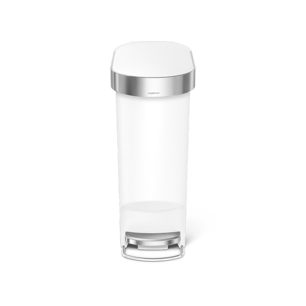 Immagine del prodotto n. 2: Contenitore per rifiuti a pedale SIMPLEHUMAN Slim, 40 litri, bianco