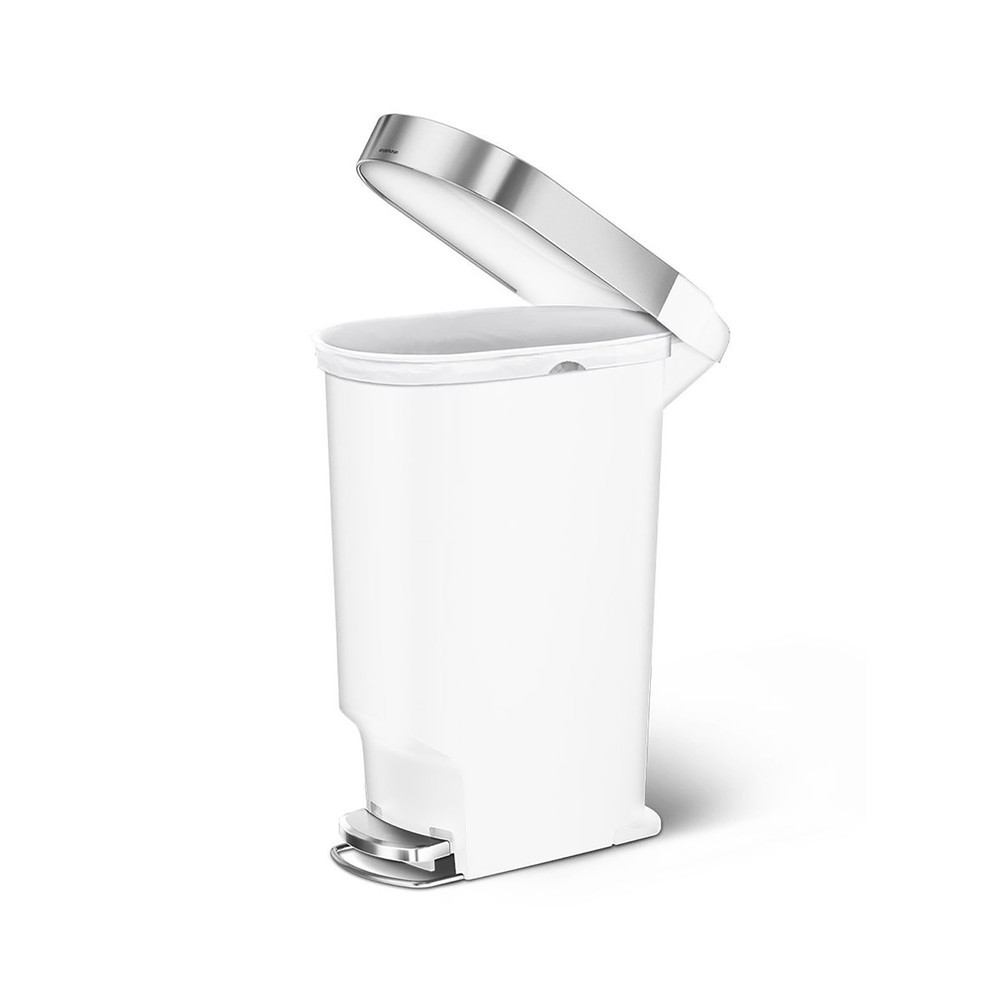 Immagine del prodotto n. 3: Contenitore per rifiuti a pedale SIMPLEHUMAN Slim, 40 litri, bianco