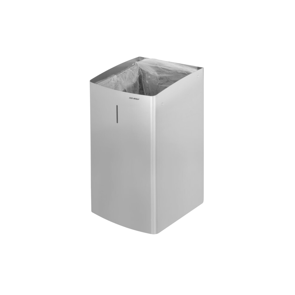 Contenitore per rifiuti Air-Wolf con capacità di 27 litri in acciaio inox satinato Immagine del prodotto n. 2: Contenitore per rifiuti Air-Wolf con capacità di 27 litri in acciaio inox satinato