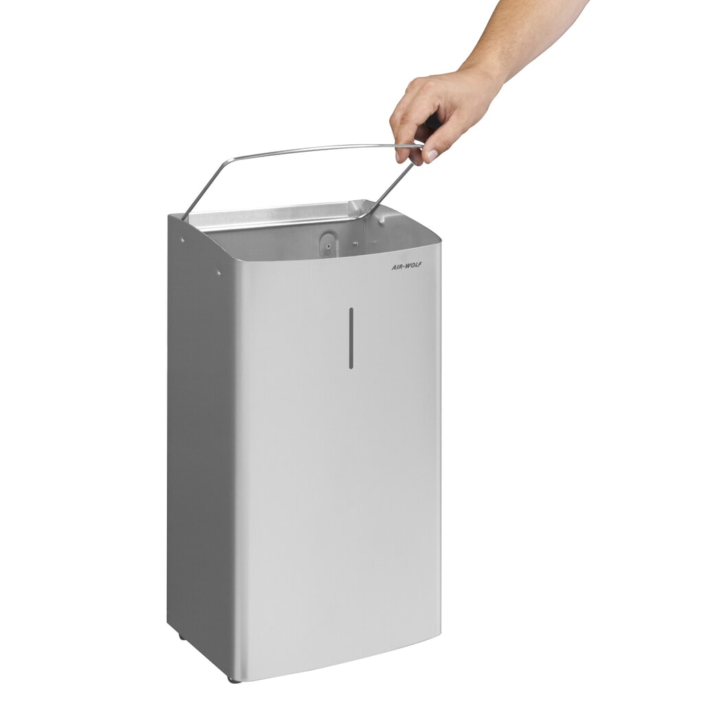 Contenitore per rifiuti Air-Wolf con capacità di 27 litri in acciaio inox satinato Immagine del prodotto n. 3: Contenitore per rifiuti Air-Wolf con capacità di 27 litri in acciaio inox satinato
