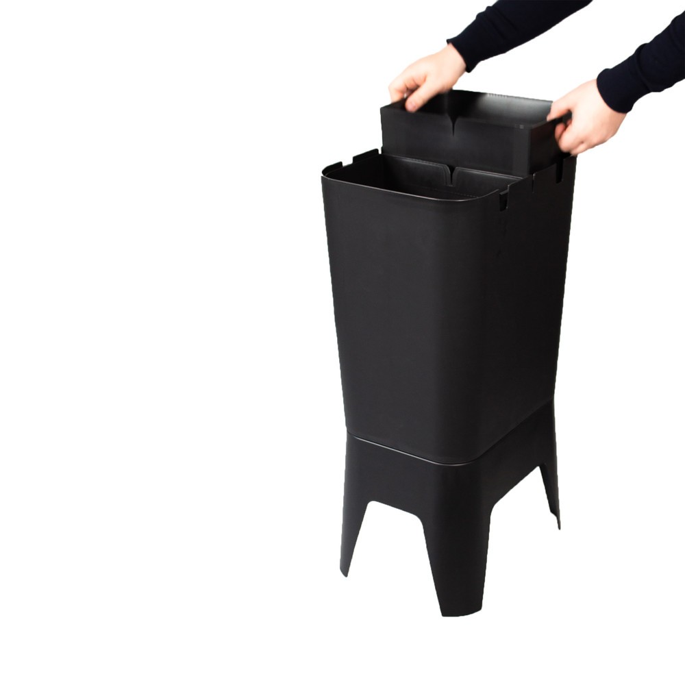 Immagine del prodotto n. 4: Contenitore per rifiuti BON TON Circubin, in polipropilene riciclato al 100%, 2 x 20 litri, aperto, antracite