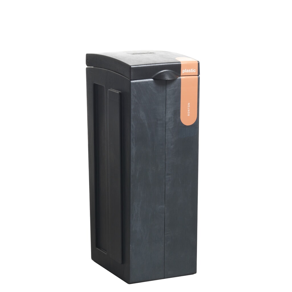 Contenitore per rifiuti BON TON Original, in polipropilene riciclato al 100%, 70 litri, grigio/arancione Immagine del prodotto n. 1: Contenitore per rifiuti BON TON Original, in polipropilene riciclato al 100%, 70 litri, grigio/arancione