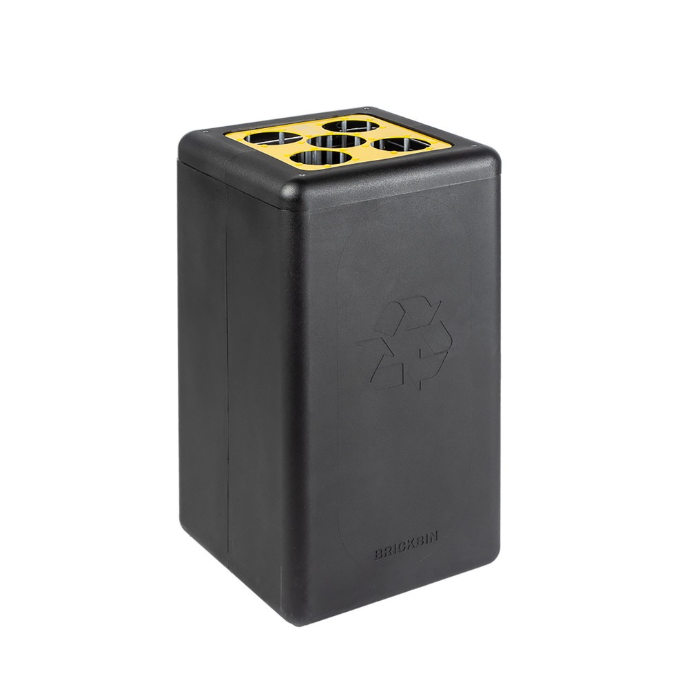 Immagine del prodotto n. 1: Contenitore per rifiuti BRICKBIN per bicchieri, in plastica riciclata e fondi di caffè, 65 litri, nero/giallo