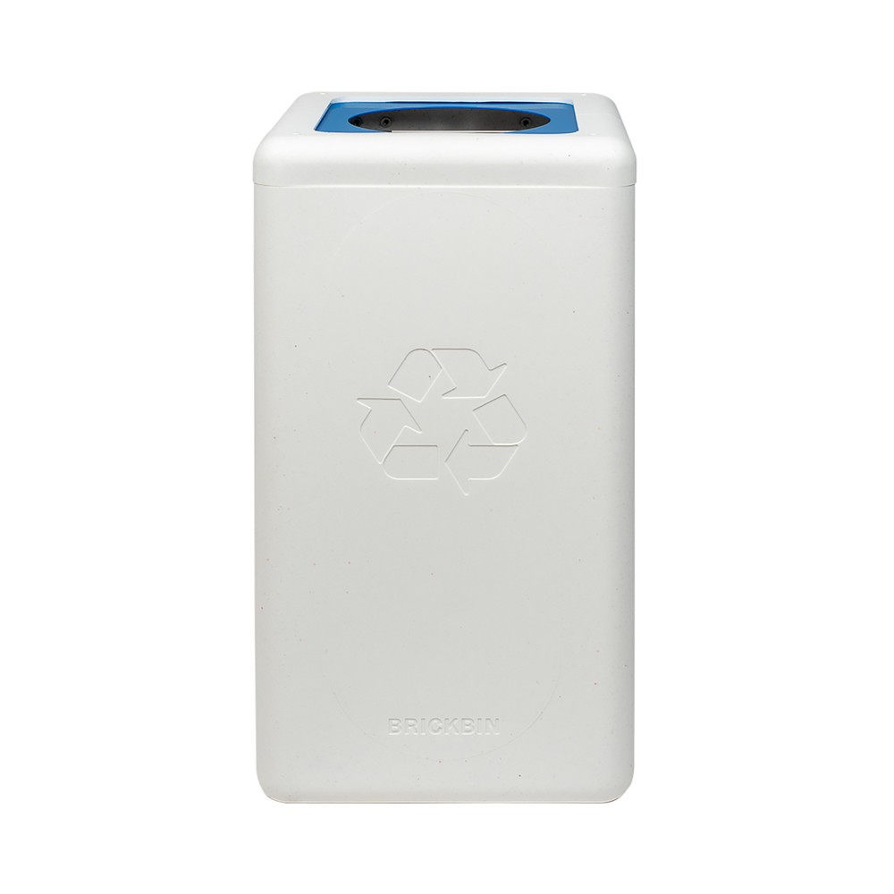 Immagine del prodotto n. 2: Contenitore per rifiuti BRICKBIN per carta, in plastica riciclata, 65 litri, quadrato, bianco/blu