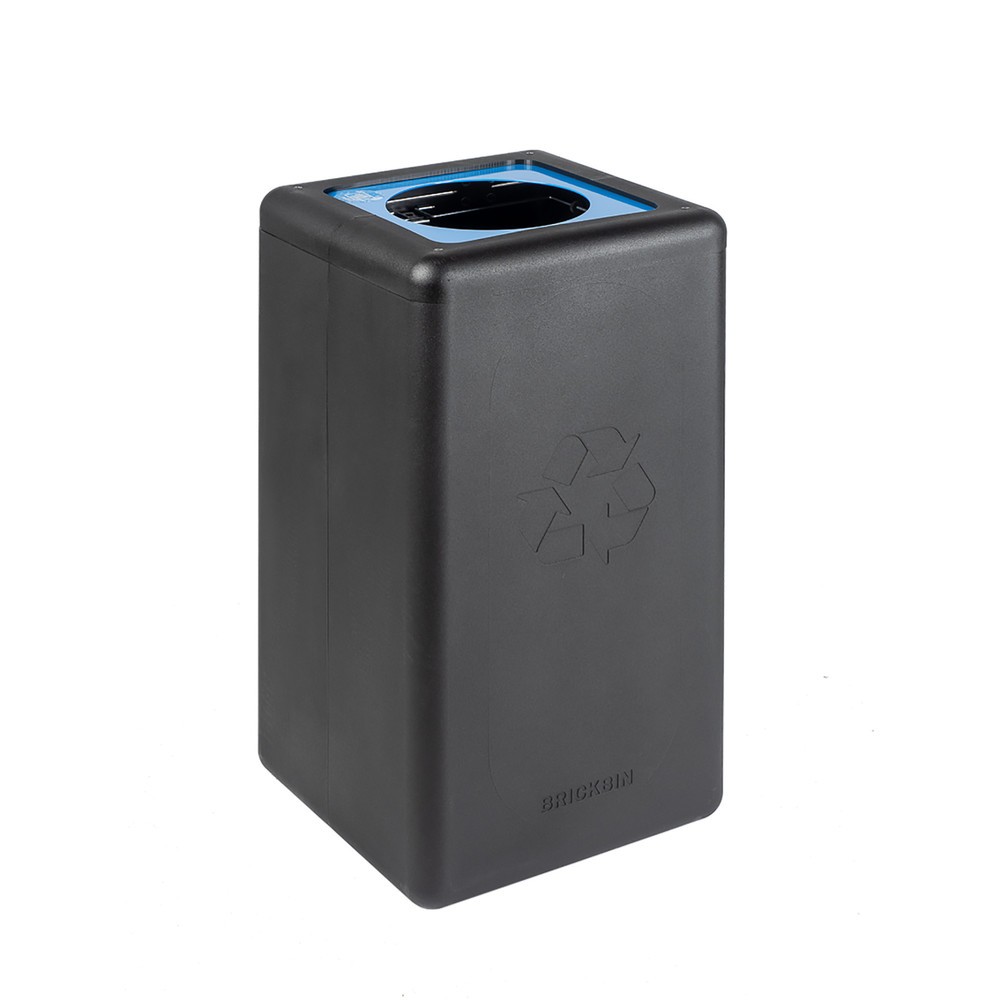 Immagine del prodotto n. 1: Contenitore per rifiuti BRICKBIN per carta, in plastica riciclata, 65 litri, quadrato, nero/blu