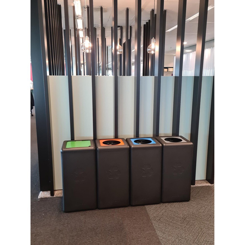 Immagine del prodotto n. 5: Contenitore per rifiuti BRICKBIN per carta, in plastica riciclata, 65 litri, quadrato, nero/blu