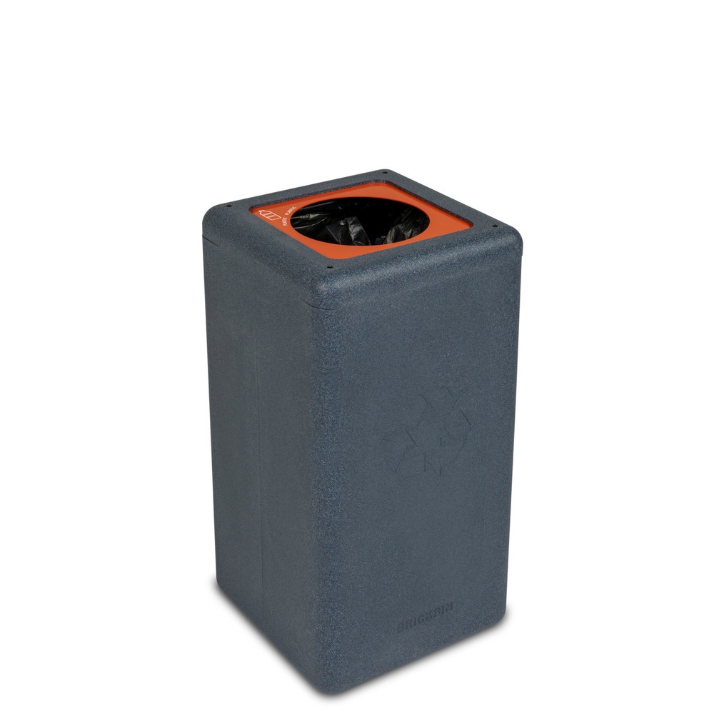 Immagine del prodotto: Contenitore per rifiuti BRICKBIN per plastica, in plastica riciclata, 65 litri, quadrato, grigio/arancione