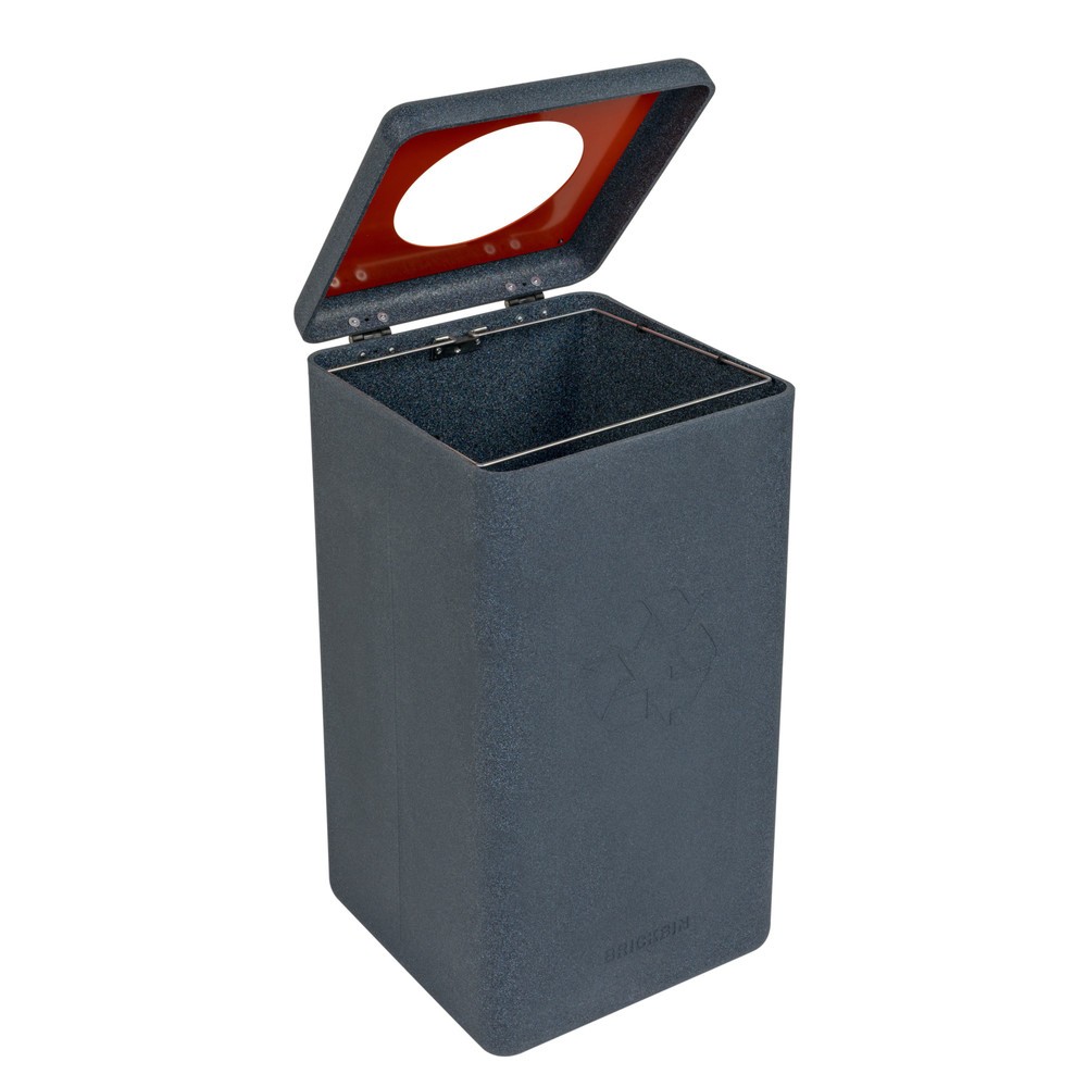 Immagine del prodotto n. 3: Contenitore per rifiuti BRICKBIN per plastica, in plastica riciclata, 65 litri, quadrato, grigio/arancione