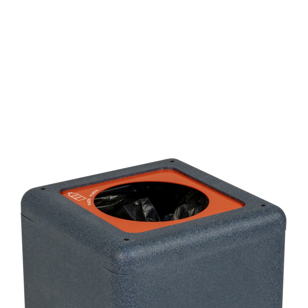 Immagine del prodotto n. 6: Contenitore per rifiuti BRICKBIN per plastica, in plastica riciclata, 65 litri, quadrato, grigio/arancione