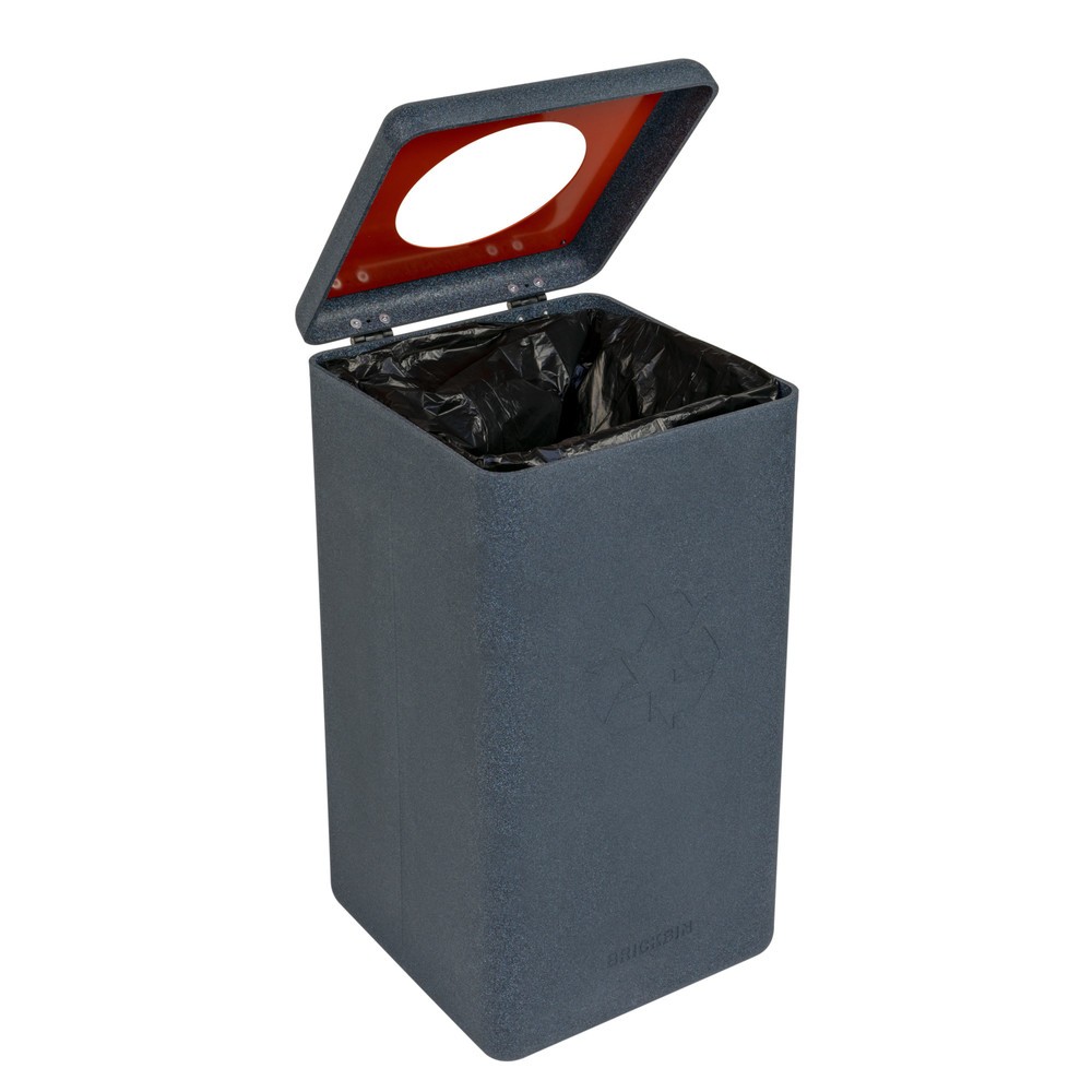 Immagine del prodotto n. 7: Contenitore per rifiuti BRICKBIN per plastica, in plastica riciclata, 65 litri, quadrato, grigio/arancione