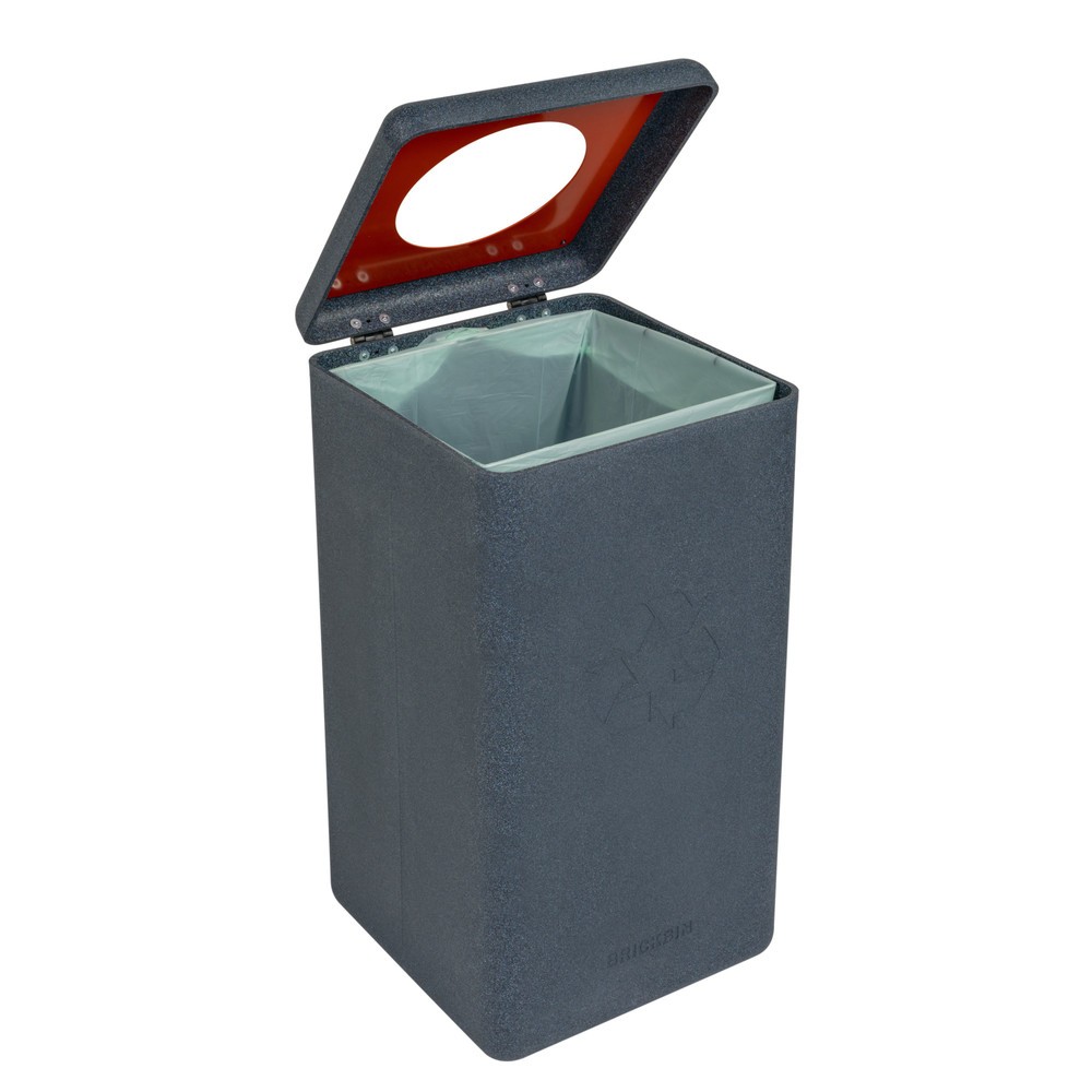 Immagine del prodotto n. 8: Contenitore per rifiuti BRICKBIN per plastica, in plastica riciclata, 65 litri, quadrato, grigio/arancione