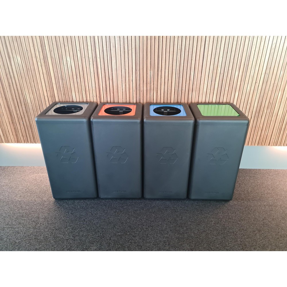Immagine del prodotto n. 6: Contenitore per rifiuti BRICKBIN per plastica, in plastica riciclata, 65 litri, quadrato, nero/arancione