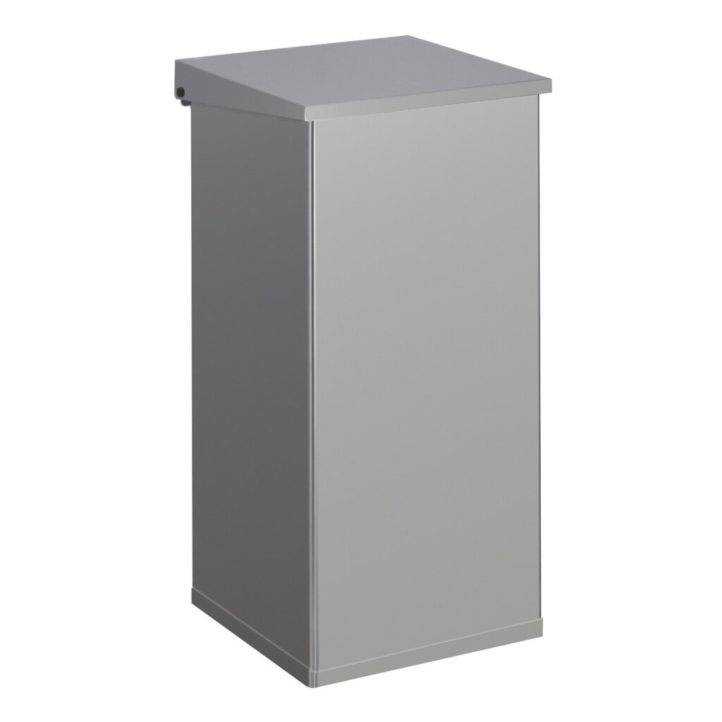 Contenitore per rifiuti CARRO Lift con sistema di ammortizzazione, 110 litri, in alluminio, grigio alluminio Immagine del prodotto: Contenitore per rifiuti CARRO Lift con sistema di ammortizzazione, 110 litri, in alluminio, grigio alluminio