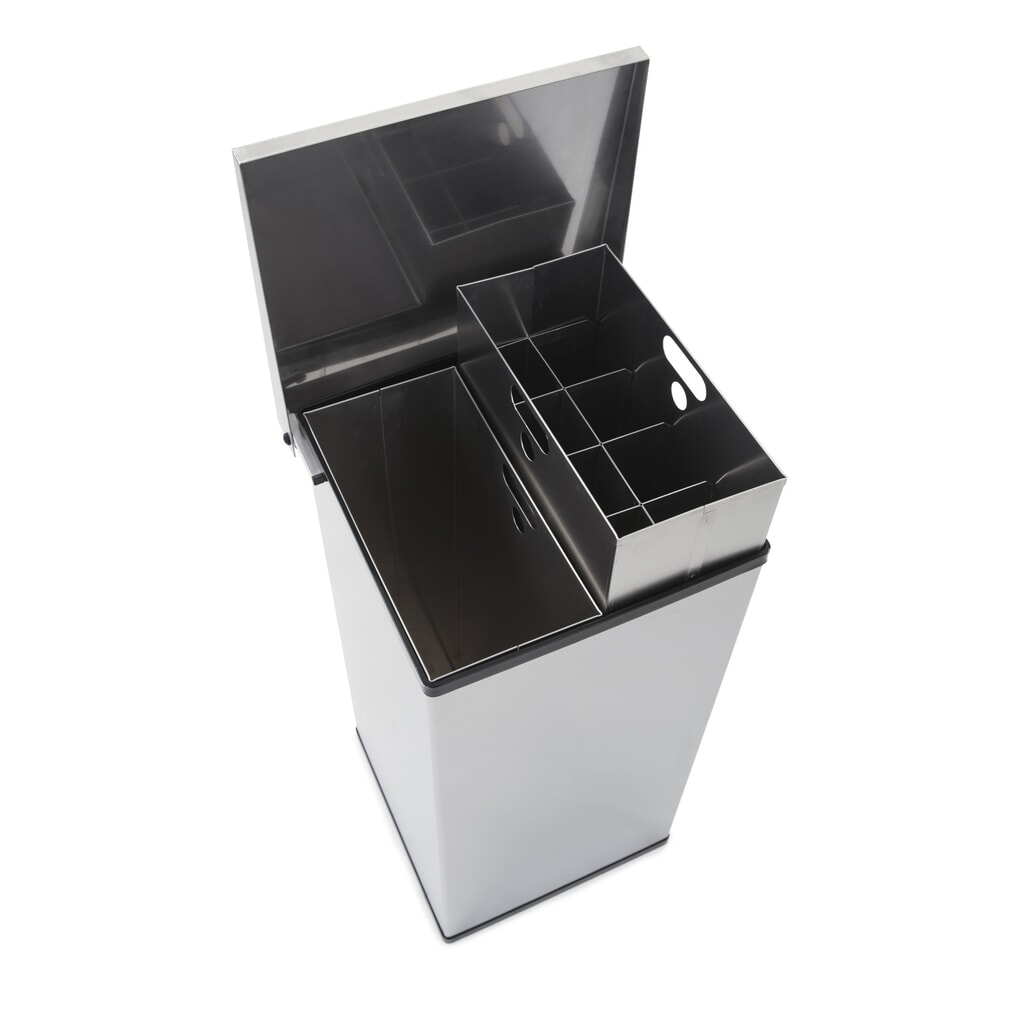 Contenitore per rifiuti CARRO Lift, in acciaio inox, 2x52 litri Immagine del prodotto n. 4: Contenitore per rifiuti CARRO Lift, in acciaio inox, 2x52 litri