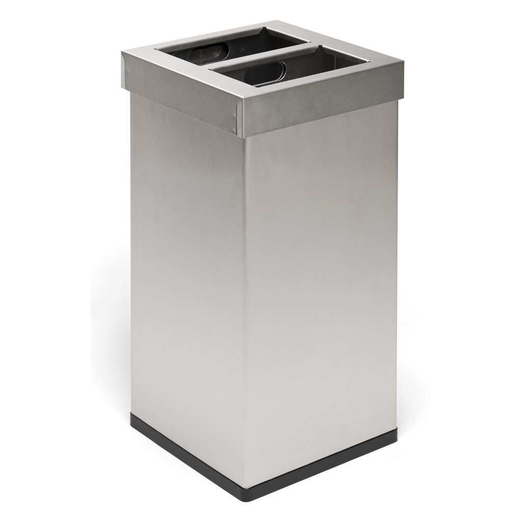 Immagine del prodotto: Contenitore per rifiuti CARRO Mix, in acciaio inox, 2x52,5 litri