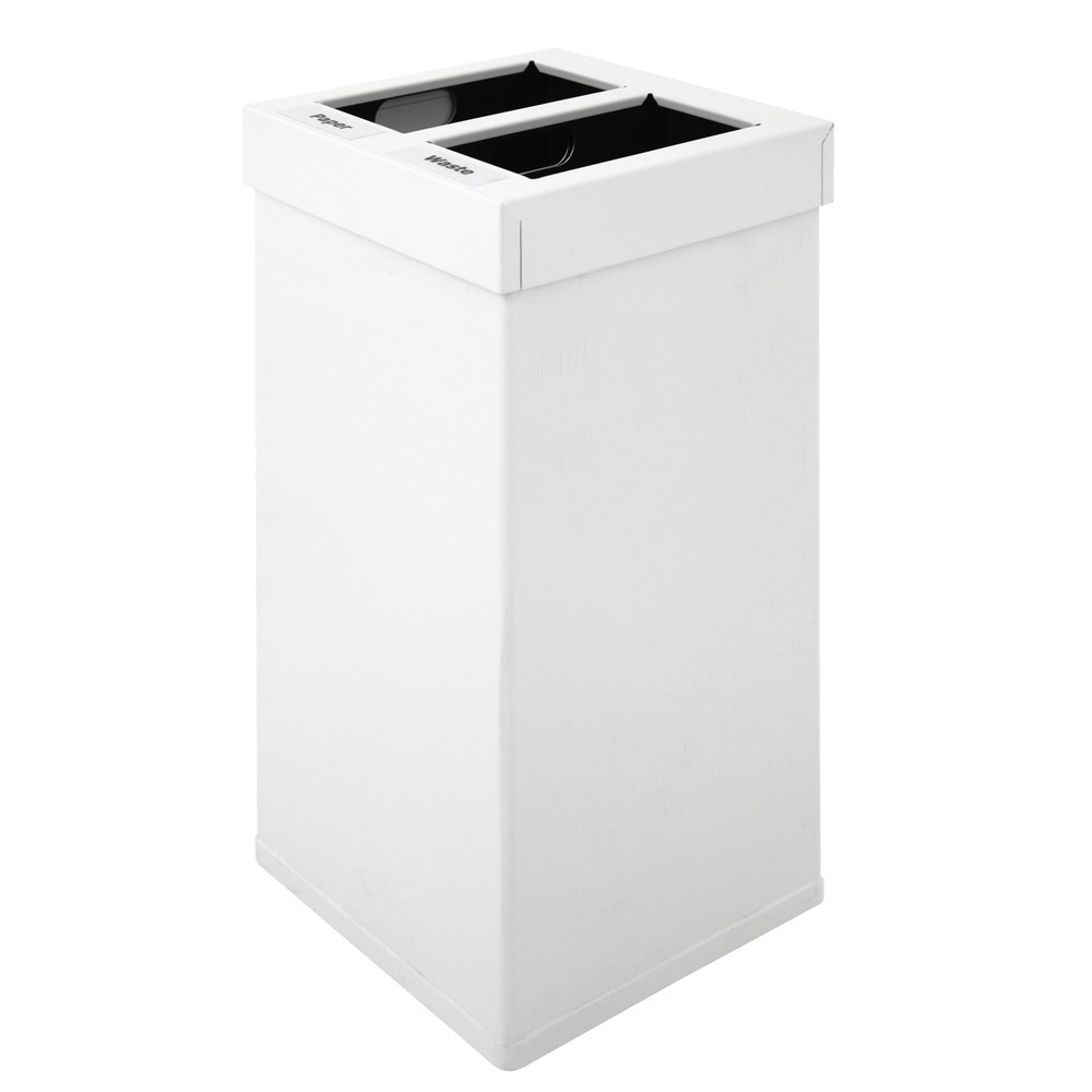 Immagine del prodotto: Contenitore per rifiuti CARRO Mix, in alluminio, 2x25 litri, bianco