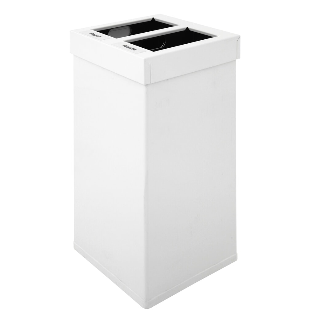 Contenitore per rifiuti CARRO Mix, in alluminio, 2x25 litri, bianco Immagine del prodotto: Contenitore per rifiuti CARRO Mix, in alluminio, 2x25 litri, bianco