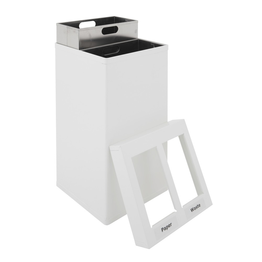 Immagine del prodotto n. 2: Contenitore per rifiuti CARRO Mix, in alluminio, 2x25 litri, bianco