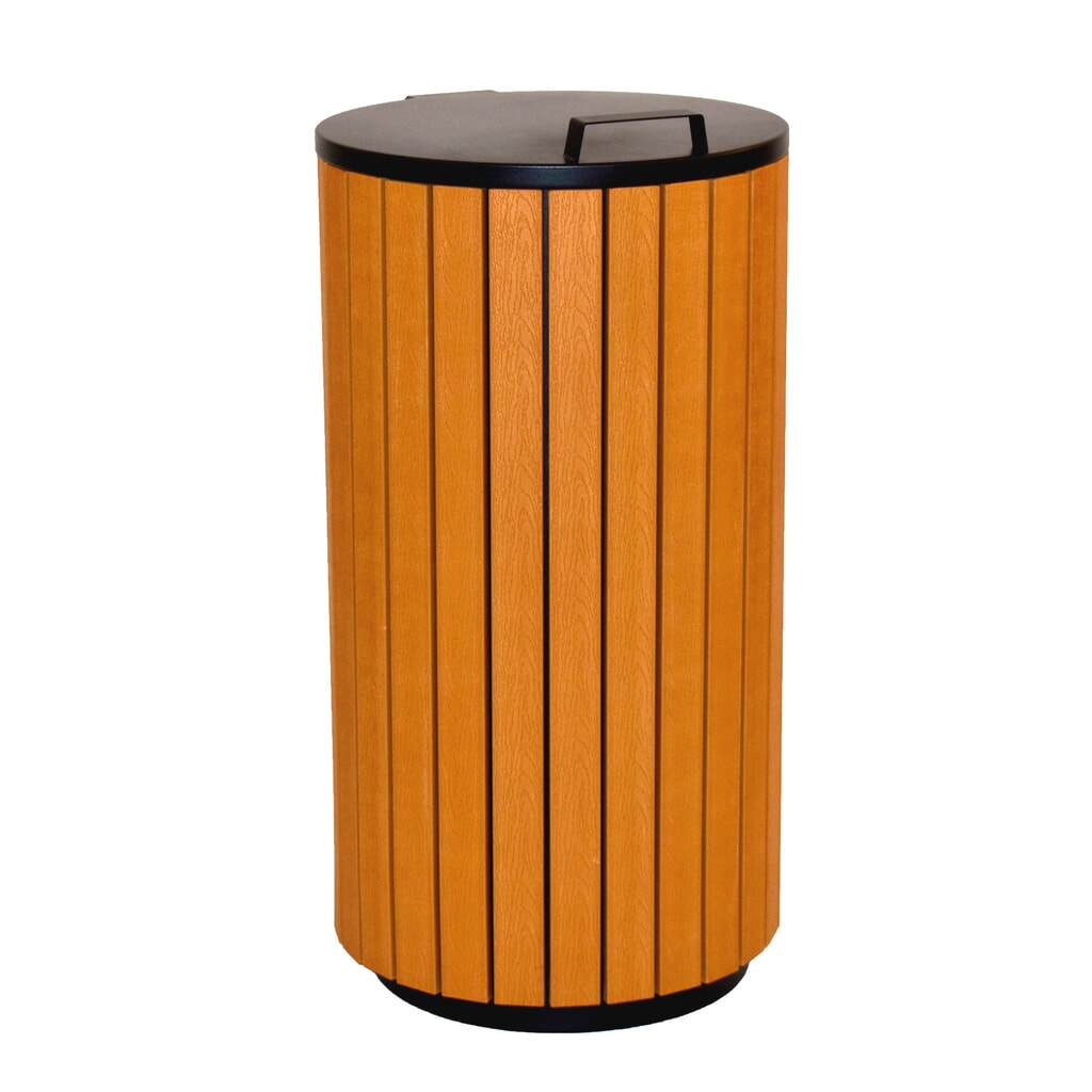 Contenitore per rifiuti effetto legno, 90 litri, antracite Immagine del prodotto: Contenitore per rifiuti effetto legno, 90 litri, antracite