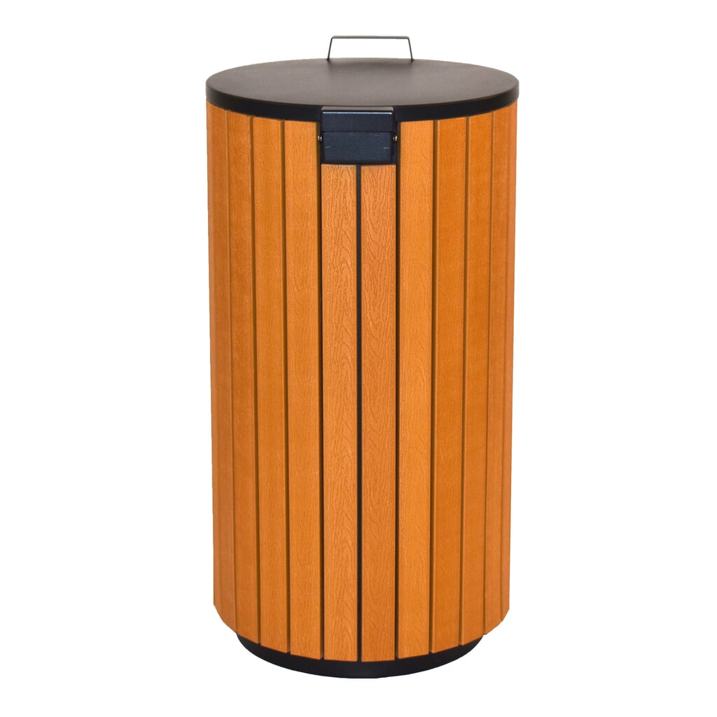 Contenitore per rifiuti effetto legno, 90 litri, antracite Immagine del prodotto n. 3: Contenitore per rifiuti effetto legno, 90 litri, antracite