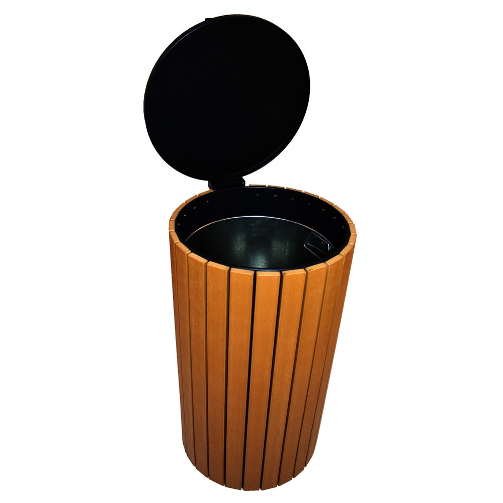 Immagine del prodotto n. 4: Contenitore per rifiuti effetto legno, 90 litri, antracite