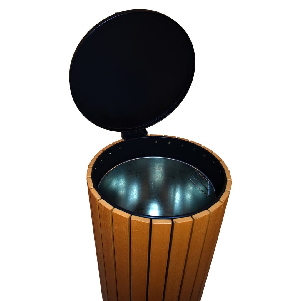 Contenitore per rifiuti effetto legno, 90 litri, antracite Immagine del prodotto n. 5: Contenitore per rifiuti effetto legno, 90 litri, antracite
